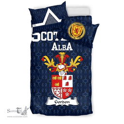 Scottish Gordon Family Crest Tartan Bedding Set Scottish Home Duvet Covers 1991 Style