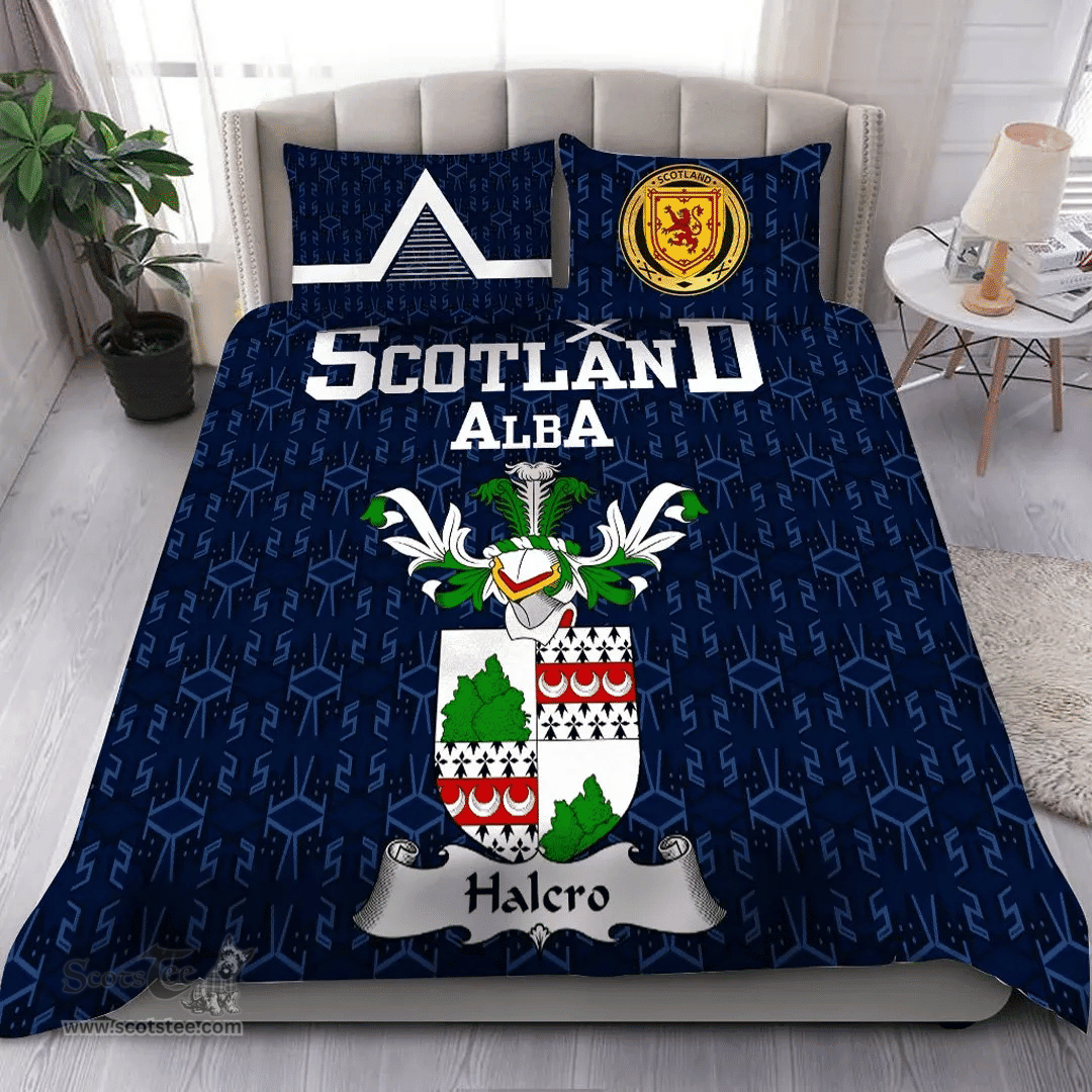 Scottish Halcro Family Crest Tartan Bedding Set Scottish Home Duvet Covers 1991 Style