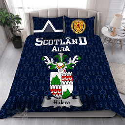 Scottish Halcro Family Crest Tartan Bedding Set Scottish Home Duvet Covers 1991 Style