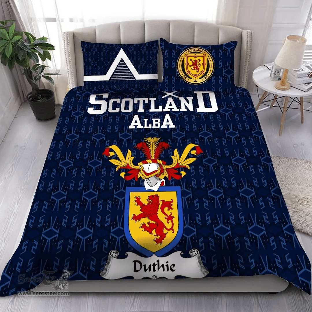 Scottish Duthie Family Crest Tartan Bedding Set Scottish Home Duvet Covers 1991 Style