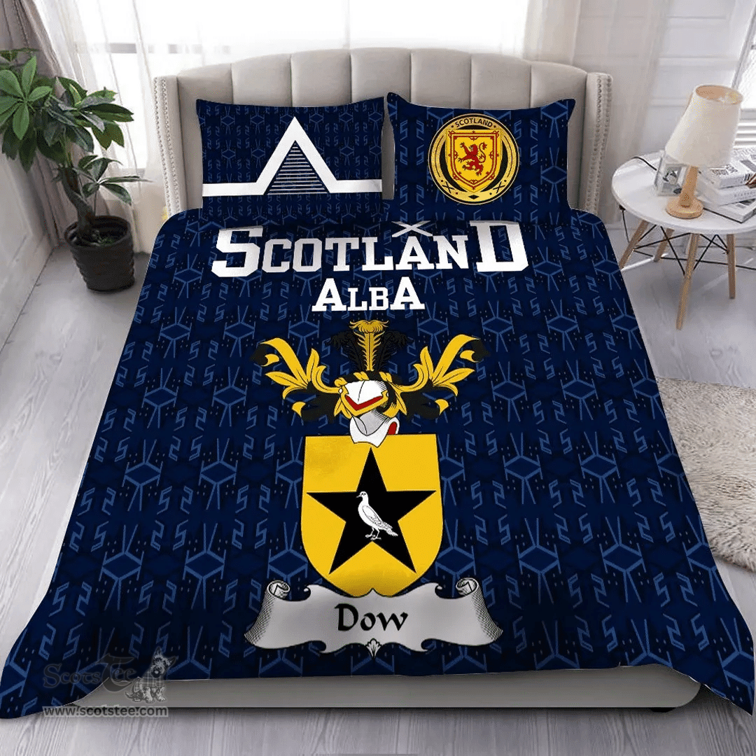 Scottish Dow Family Crest Tartan Bedding Set Scottish Home Duvet Covers 1991 Style