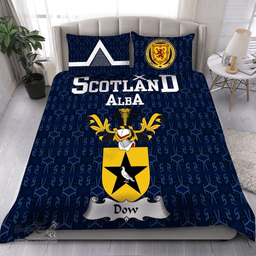 Scottish Dow Family Crest Tartan Bedding Set Scottish Home Duvet Covers 1991 Style