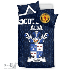 Scottish Fraser Family Crest Tartan Bedding Set Scottish Home Duvet Covers 1991 Style