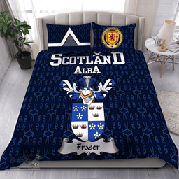 Scottish Fraser Family Crest Tartan Bedding Set Scottish Home Duvet Covers 1991 Style