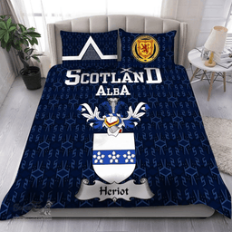 Scottish Heriot Family Crest Tartan Bedding Set Scottish Home Duvet Covers 1991 Style