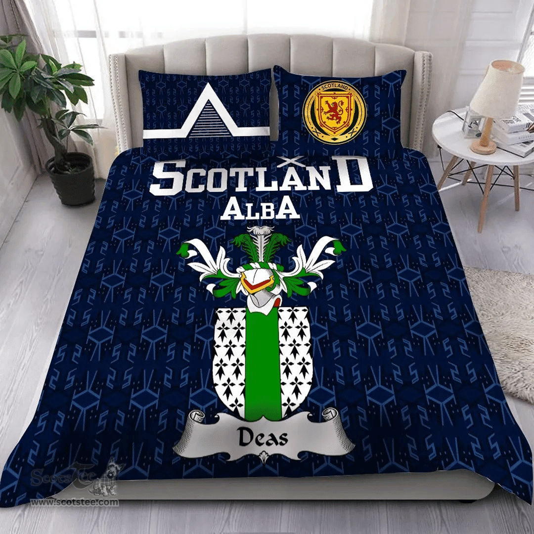 Scottish Deas Family Crest Tartan Bedding Set Scottish Home Duvet Covers 1991 Style