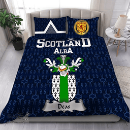 Scottish Deas Family Crest Tartan Bedding Set Scottish Home Duvet Covers 1991 Style