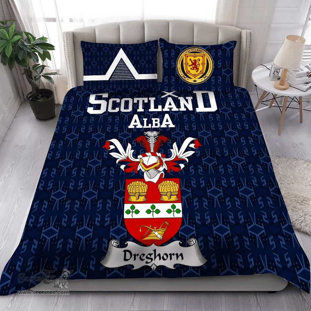 Scottish Dreghorn Family Crest Tartan Bedding Set Scottish Home Duvet Covers 1991 Style