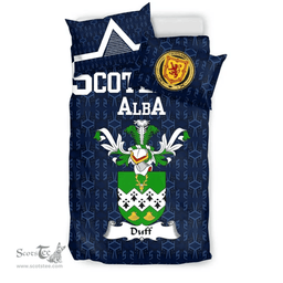 Scottish Duff Family Crest Tartan Bedding Set Scottish Home Duvet Covers 1991 Style