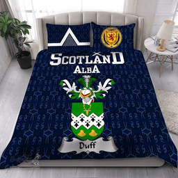Scottish Duff Family Crest Tartan Bedding Set Scottish Home Duvet Covers 1991 Style