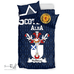 Scottish Halliday Family Crest Tartan Bedding Set Scottish Home Duvet Covers 1991 Style
