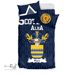 Scottish Hare Family Crest Tartan Bedding Set Scottish Home Duvet Covers 1991 Style
