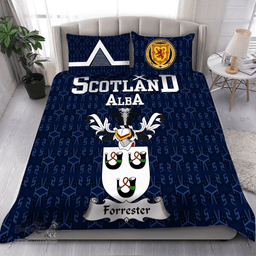 Scottish Forrester Family Crest Tartan Bedding Set Scottish Home Duvet Covers 1991 Style
