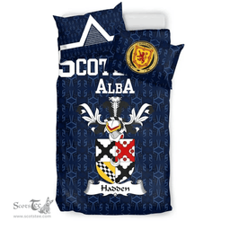 Scottish Hadden Family Crest Tartan Bedding Set Scottish Home Duvet Covers 1991 Style