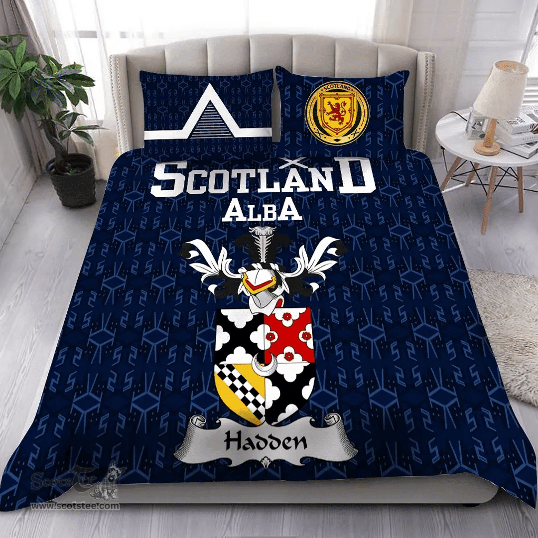 Scottish Hadden Family Crest Tartan Bedding Set Scottish Home Duvet Covers 1991 Style