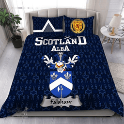 Scottish Falshaw Family Crest Tartan Bedding Set Scottish Home Duvet Covers 1991 Style
