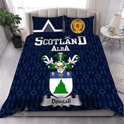 Scottish Dougall Family Crest Tartan Bedding Set Scottish Home Duvet Covers 1991 Style