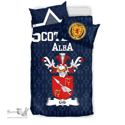 Scottish Gib Family Crest Tartan Bedding Set Scottish Home Duvet Covers 1991 Style