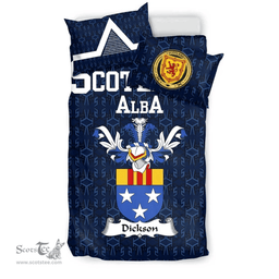 Scottish Dickson Family Crest Tartan Bedding Set Scottish Home Duvet Covers 1991 Style