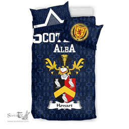 Scottish Howart Family Crest Tartan Bedding Set Scottish Home Duvet Covers 1991 Style