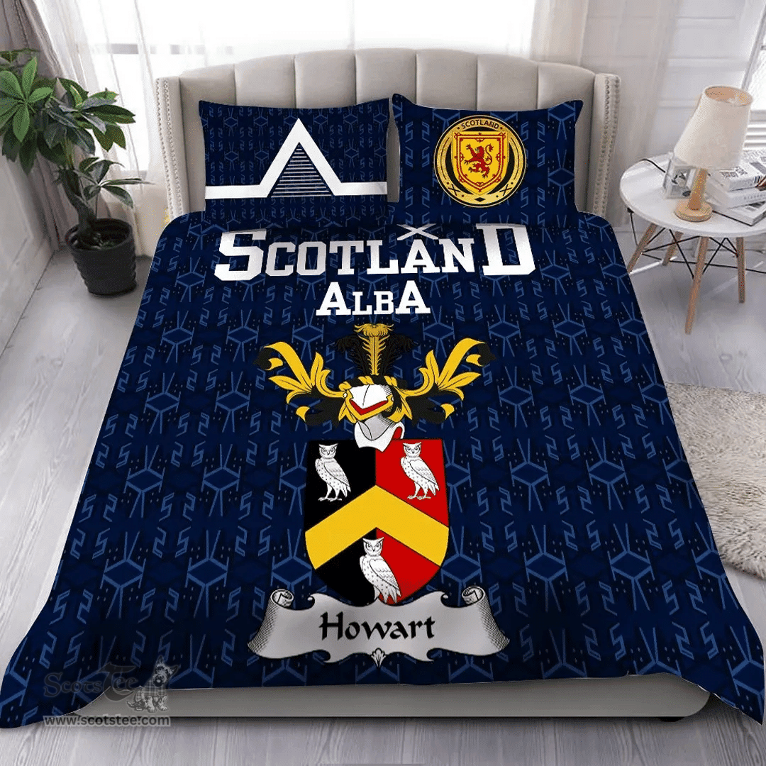 Scottish Howart Family Crest Tartan Bedding Set Scottish Home Duvet Covers 1991 Style