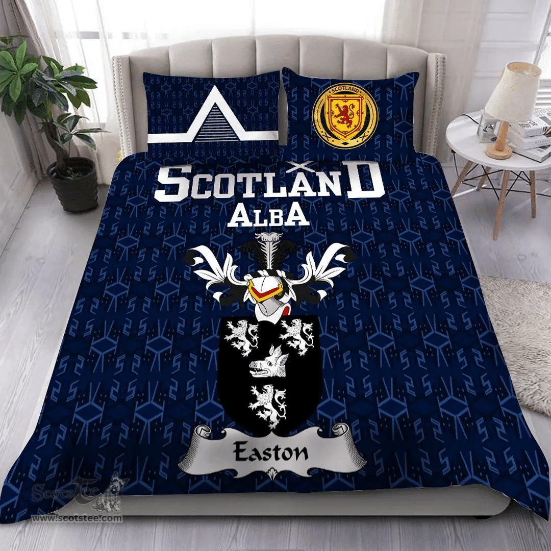Scottish Easton or Eiston Family Crest Tartan Bedding Set Scottish Home Duvet Covers 1991 Style