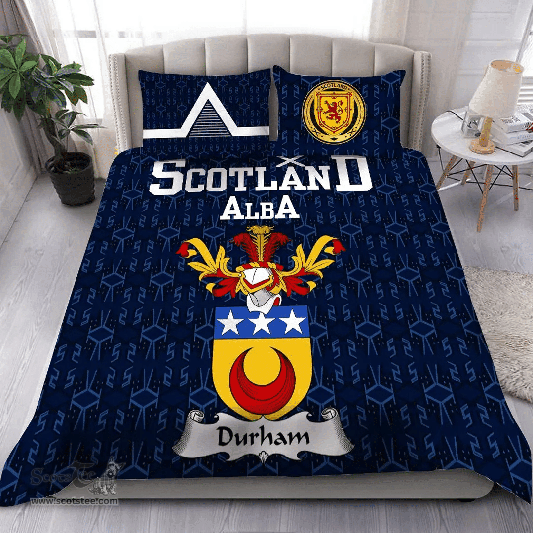 Scottish Durham Family Crest Tartan Bedding Set Scottish Home Duvet Covers 1991 Style