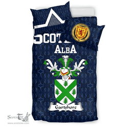 Scottish Gartshore Family Crest Tartan Bedding Set Scottish Home Duvet Covers 1991 Style