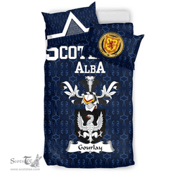 Scottish Gourlay Family Crest Tartan Bedding Set Scottish Home Duvet Covers 1991 Style