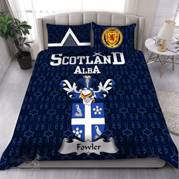 Scottish Fouler or Fowler Family Crest Tartan Bedding Set Scottish Home Duvet Covers 1991 Style