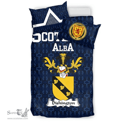 Scottish Dishington Family Crest Tartan Bedding Set Scottish Home Duvet Covers 1991 Style