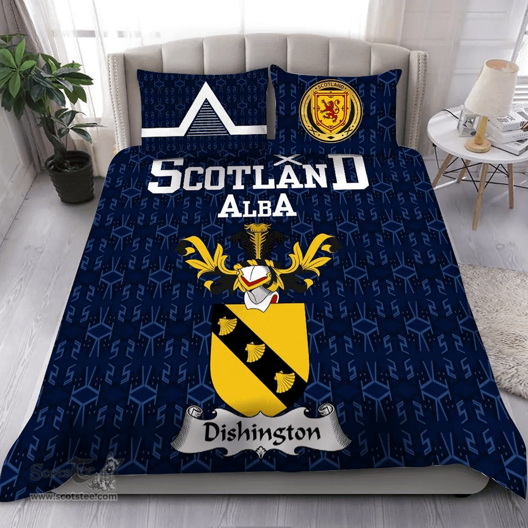 Scottish Dishington Family Crest Tartan Bedding Set Scottish Home Duvet Covers 1991 Style