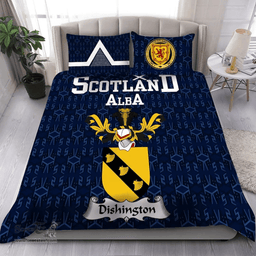 Scottish Dishington Family Crest Tartan Bedding Set Scottish Home Duvet Covers 1991 Style