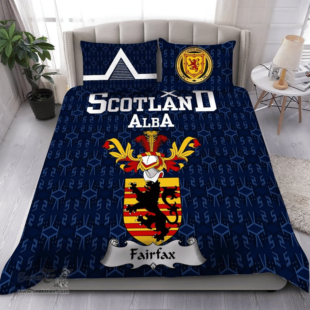 Scottish Fairfax Family Crest Tartan Bedding Set Scottish Home Duvet Covers 1991 Style