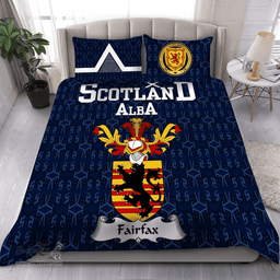 Scottish Fairfax Family Crest Tartan Bedding Set Scottish Home Duvet Covers 1991 Style