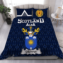 Scottish Gilchrist Family Crest Tartan Bedding Set Scottish Home Duvet Covers 1991 Style
