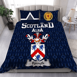 Scottish Forsyth Family Crest Tartan Bedding Set Scottish Home Duvet Covers 1991 Style