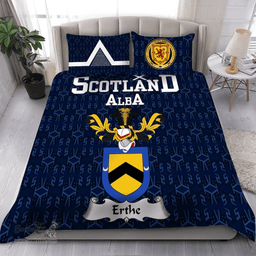 Scottish Erthe Family Crest Tartan Bedding Set Scottish Home Duvet Covers 1991 Style