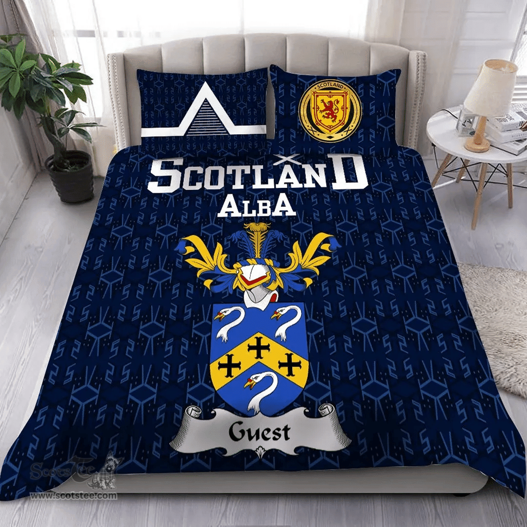 Scottish Guest Family Crest Tartan Bedding Set Scottish Home Duvet Covers 1991 Style