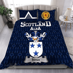 Scottish Innes Family Crest Tartan Bedding Set Scottish Home Duvet Covers 1991 Style