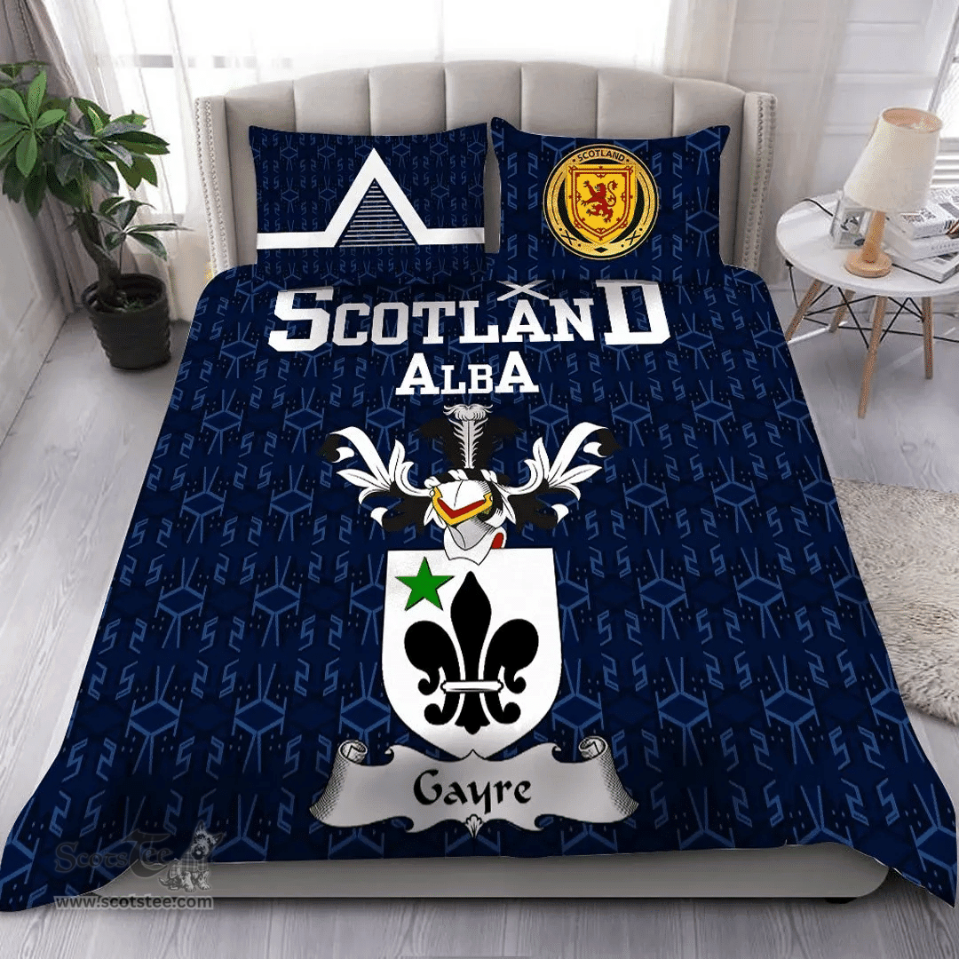 Scottish Gayre Family Crest Tartan Bedding Set Scottish Home Duvet Covers 1991 Style