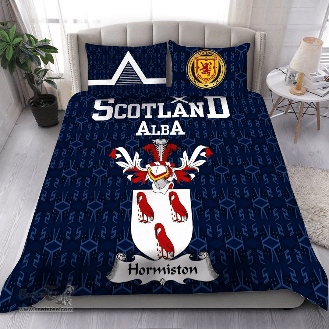 Scottish Hormiston Family Crest Tartan Bedding Set Scottish Home Duvet Covers 1991 Style