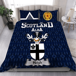 Scottish Heigh Family Crest Tartan Bedding Set Scottish Home Duvet Covers 1991 Style