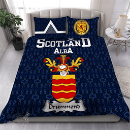 Scottish Drummond Family Crest Tartan Bedding Set Scottish Home Duvet Covers 1991 Style
