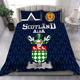 Scottish Gill Family Crest Tartan Bedding Set Scottish Home Duvet Covers 1991 Style