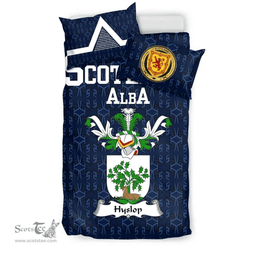 Scottish Hyslop Family Crest Tartan Bedding Set Scottish Home Duvet Covers 1991 Style