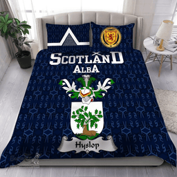 Scottish Hyslop Family Crest Tartan Bedding Set Scottish Home Duvet Covers 1991 Style