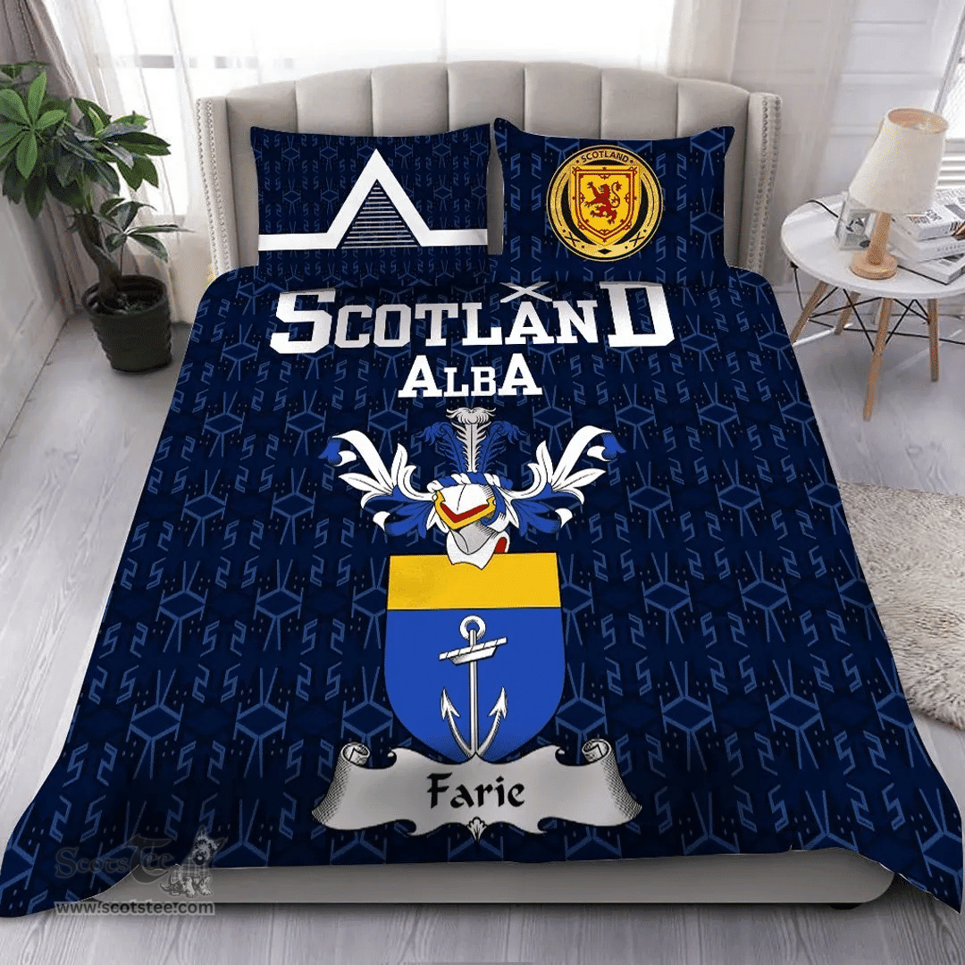 Scottish Farie Family Crest Tartan Bedding Set Scottish Home Duvet Covers 1991 Style