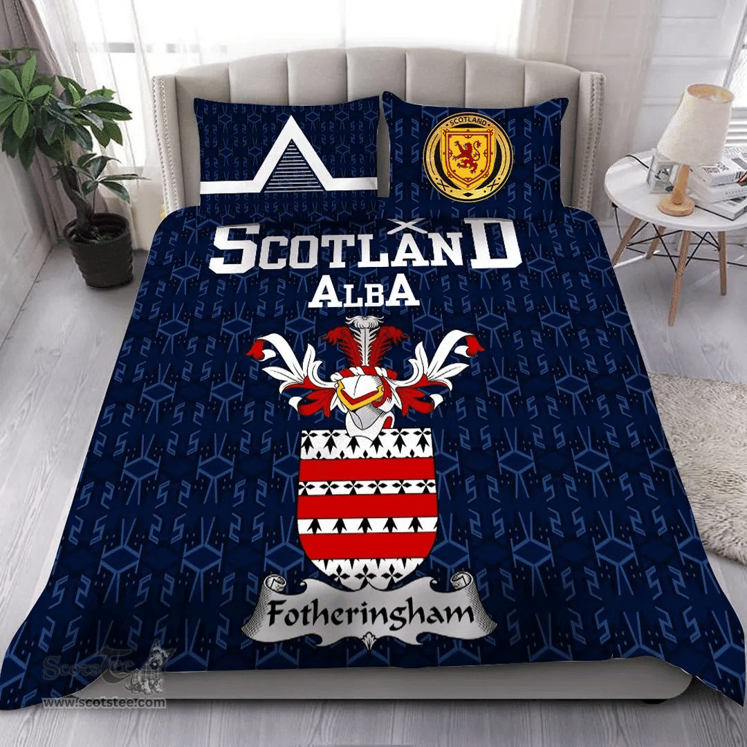 Scottish Fotheringham Family Crest Tartan Bedding Set Scottish Home Duvet Covers 1991 Style