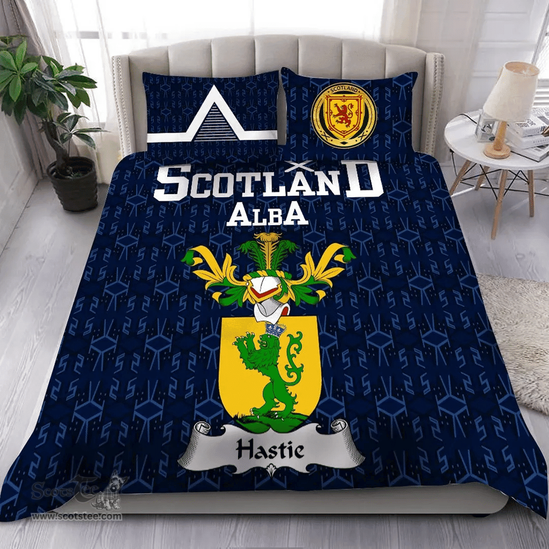 Scottish Hastie Family Crest Tartan Bedding Set Scottish Home Duvet Covers 1991 Style